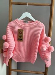 ponpon kız çocuk kazak