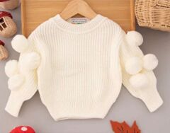 Ponpon kız çocuk kazak