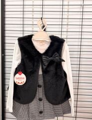 Kız çocuk peluş yelek takım